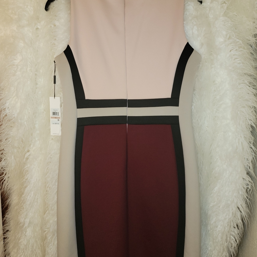 Gorgeous NWT Calvin Klein color block dress perfect for Spring concealed zipper - Picture 3 of 5